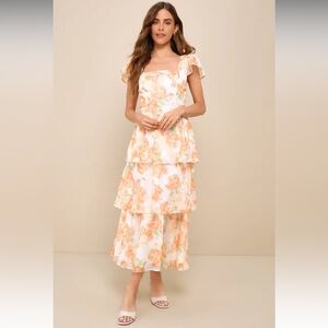 COPY - NWT Lulus Floral Tiered Midi Dress